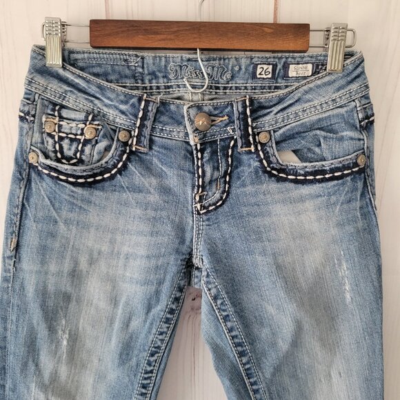 Miss Me Denim Jeans Women’s Sz 26, Sunny Style, Boot Cut, Medium Wash, EUC - Picture 2 of 13